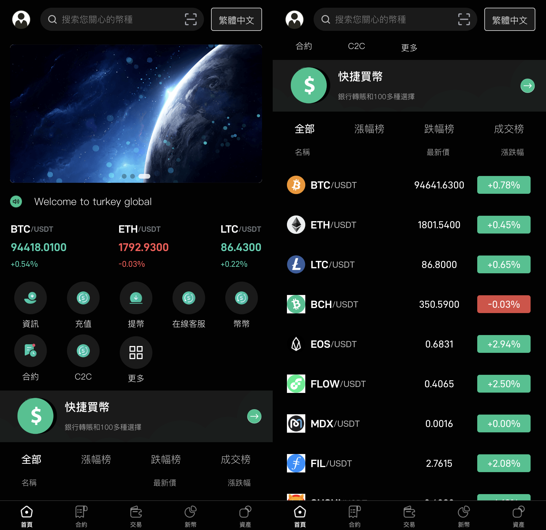 PHP九国语言交易所系统源码/秒合约交易源码/币币合约/c2c/质押投资 手机pc端均为uinapp/后端为PHP的FastAdmin框架