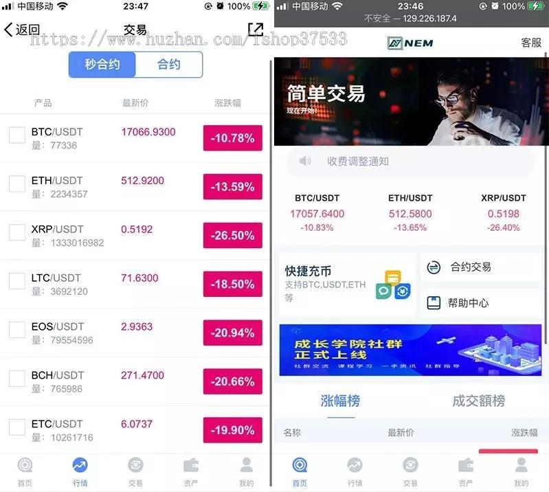 某站6000元的区块链交易所源码带合约/虚拟币区块链 完整无缺整站打包，行情正常