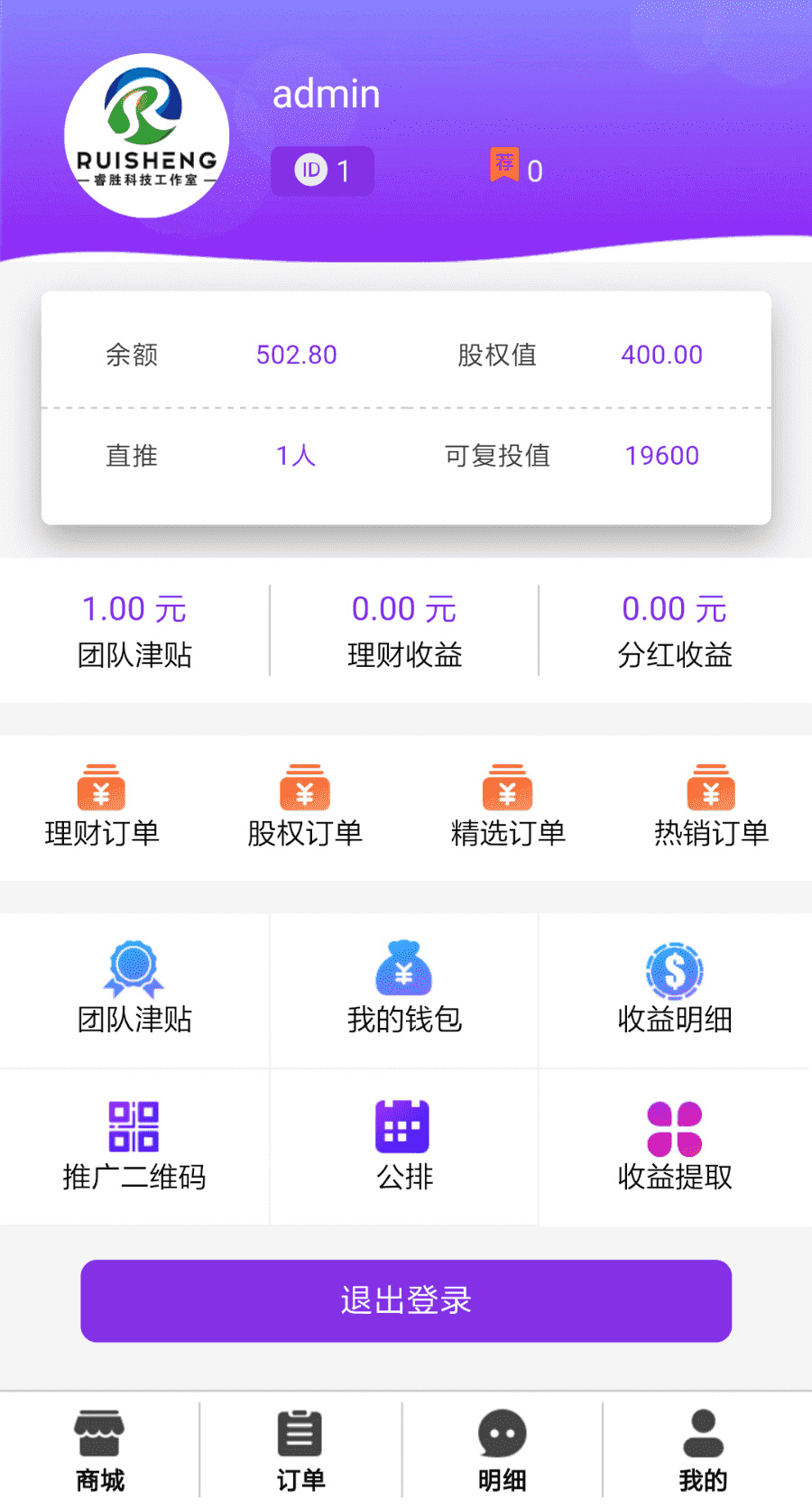 【尊享富理财系统源码】2020最新股权直销公排商城带佣金分红等功能 产品制度说明详细 【尊享富理财系统源码】2020最新股权直销公排商城带佣金分红等功能 产品制度说明详细