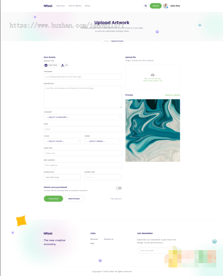 NFT交易市场源码/英文版艺术品交易商城/NFTZaiCMS系统/采用加密币交易