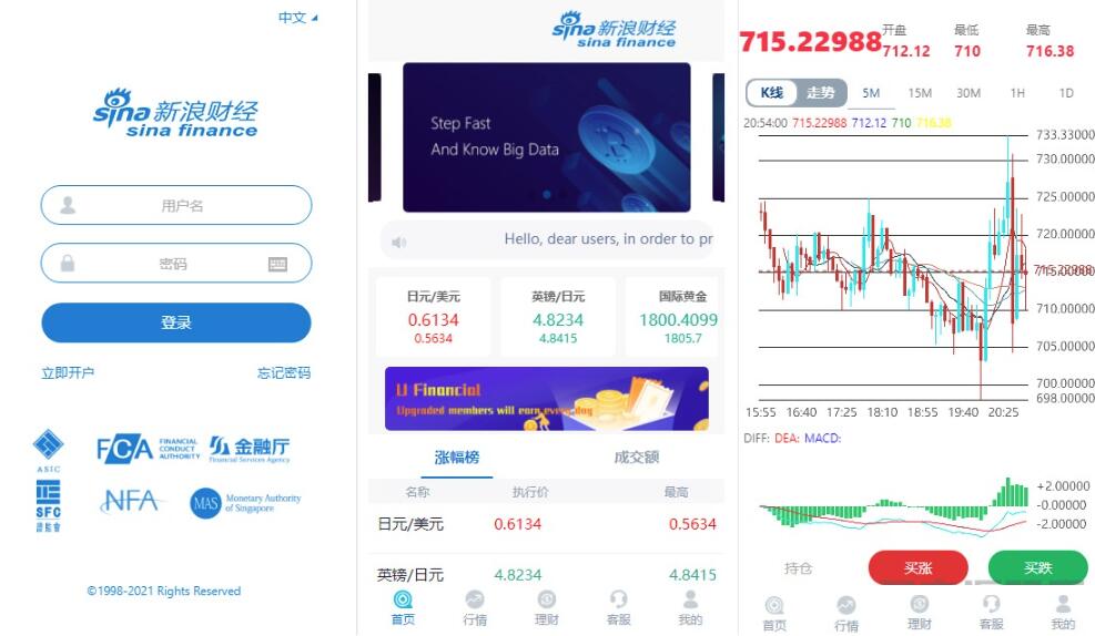 新浪财经微盘源码 K线全修复微盘源码 带余额宝 会员等级财经系统源码