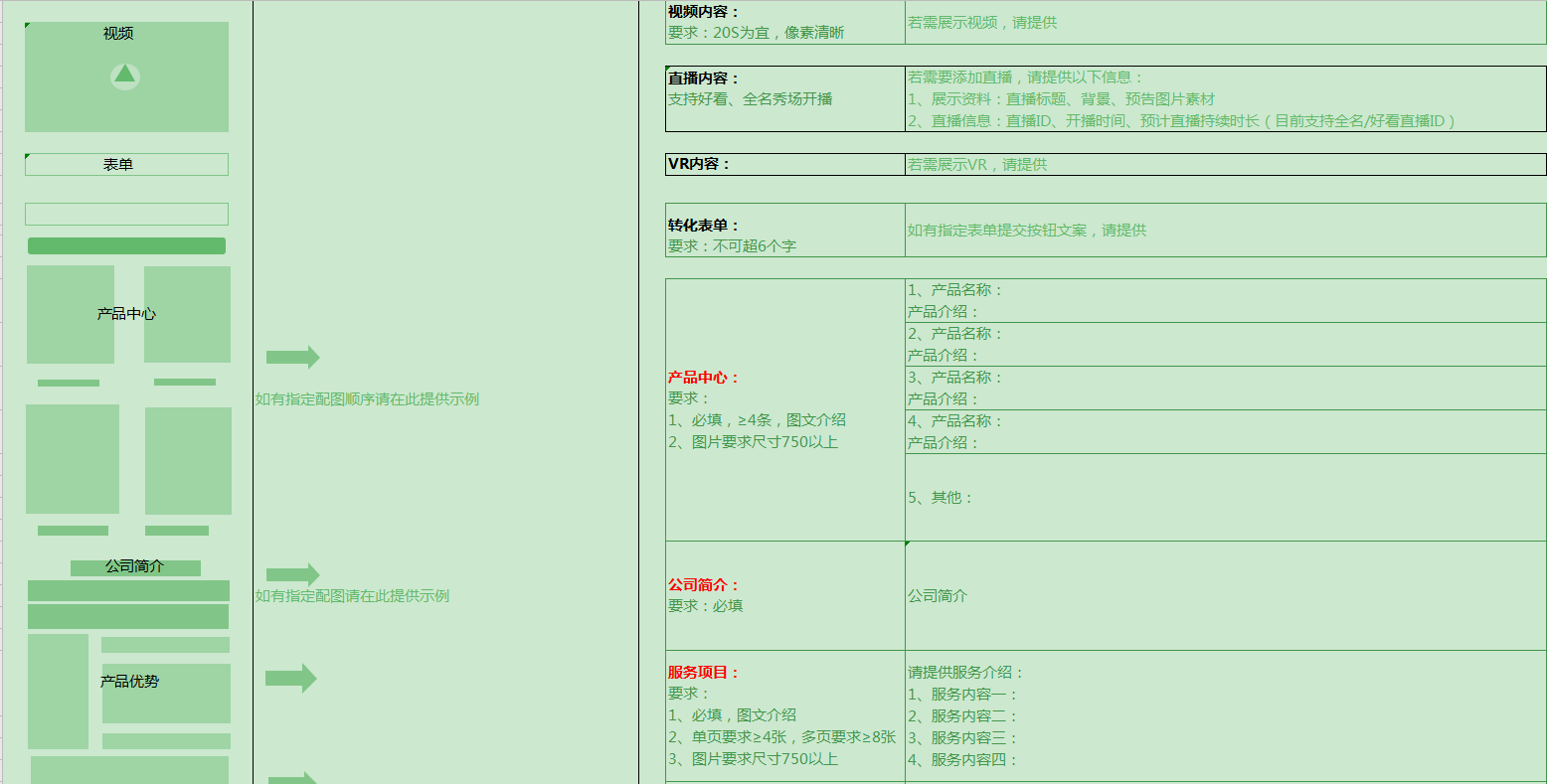 网站公司网站建设落地页资料收集表格模板